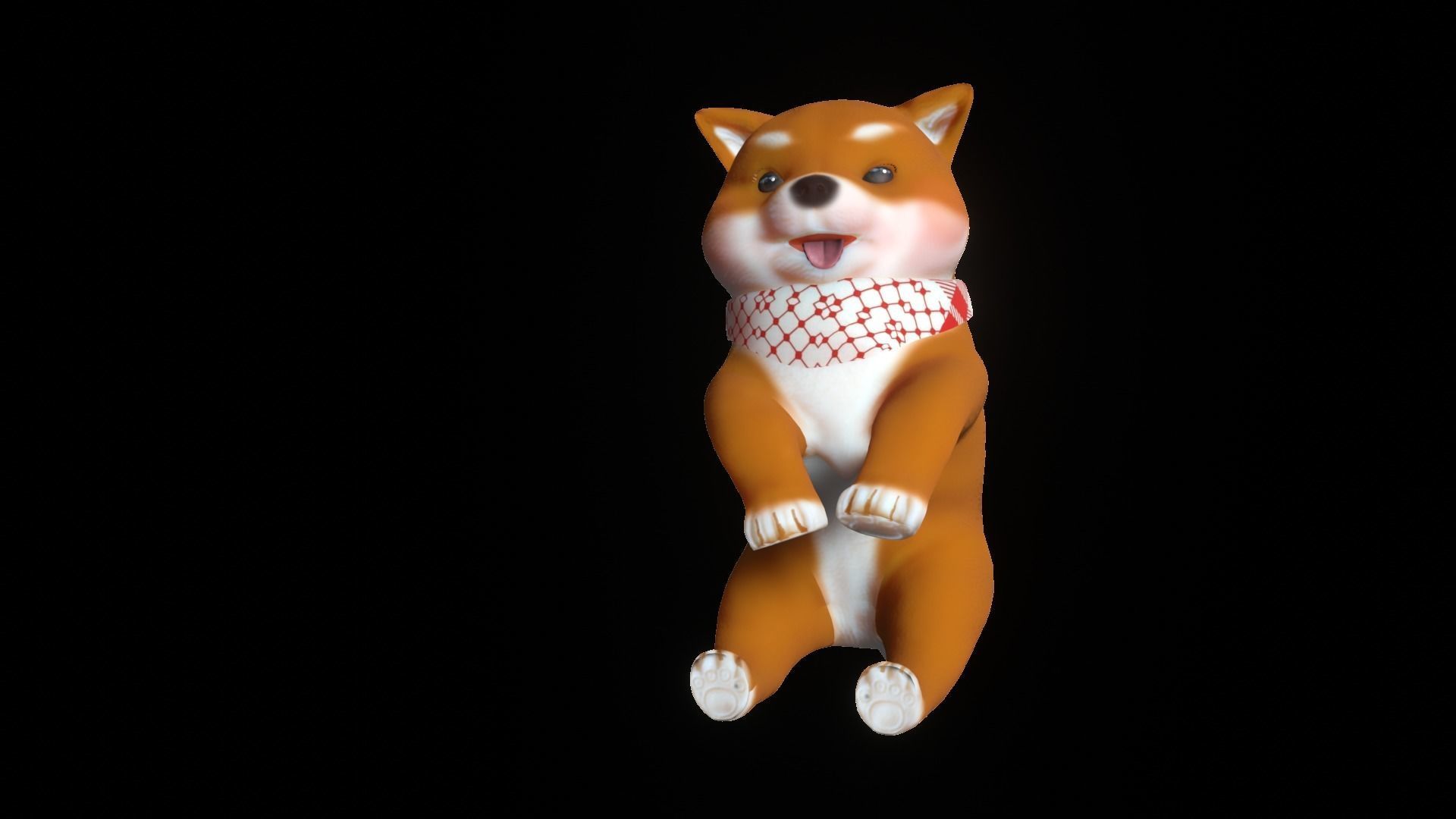 Shiba Dog Puppy Low-poly 3D model_36