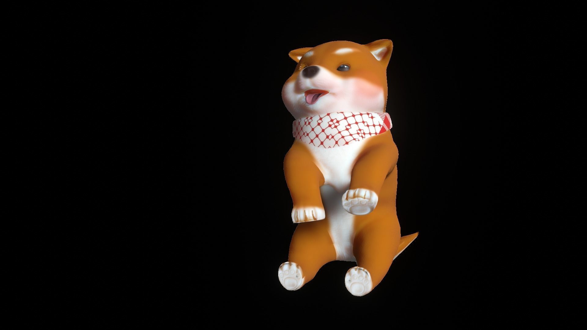 Shiba Dog Puppy Low-poly 3D model_32
