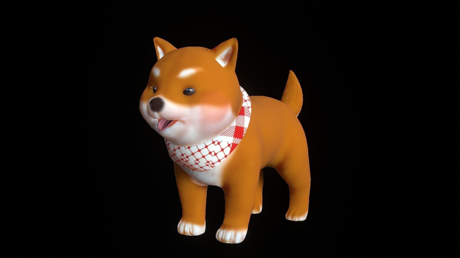 Shiba Dog Puppy Low-poly 3D model_2