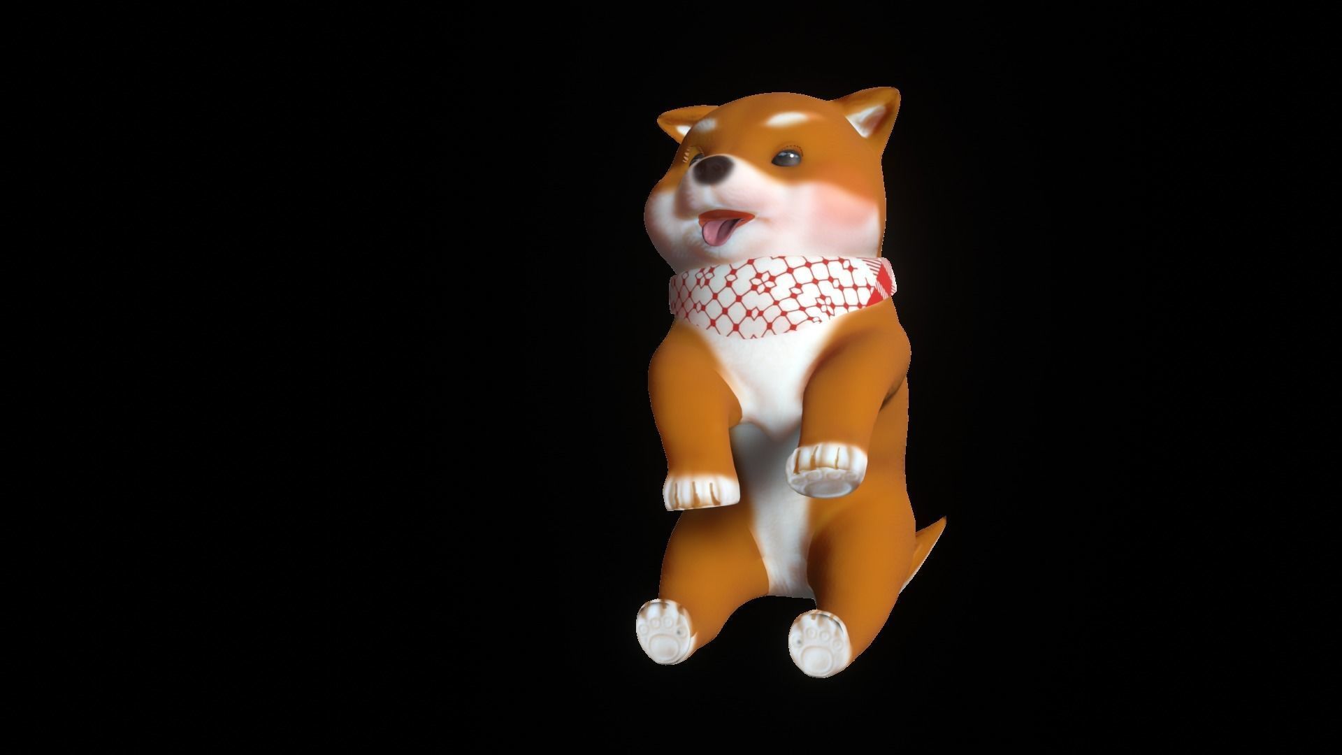 Shiba Dog Puppy Low-poly 3D model_29