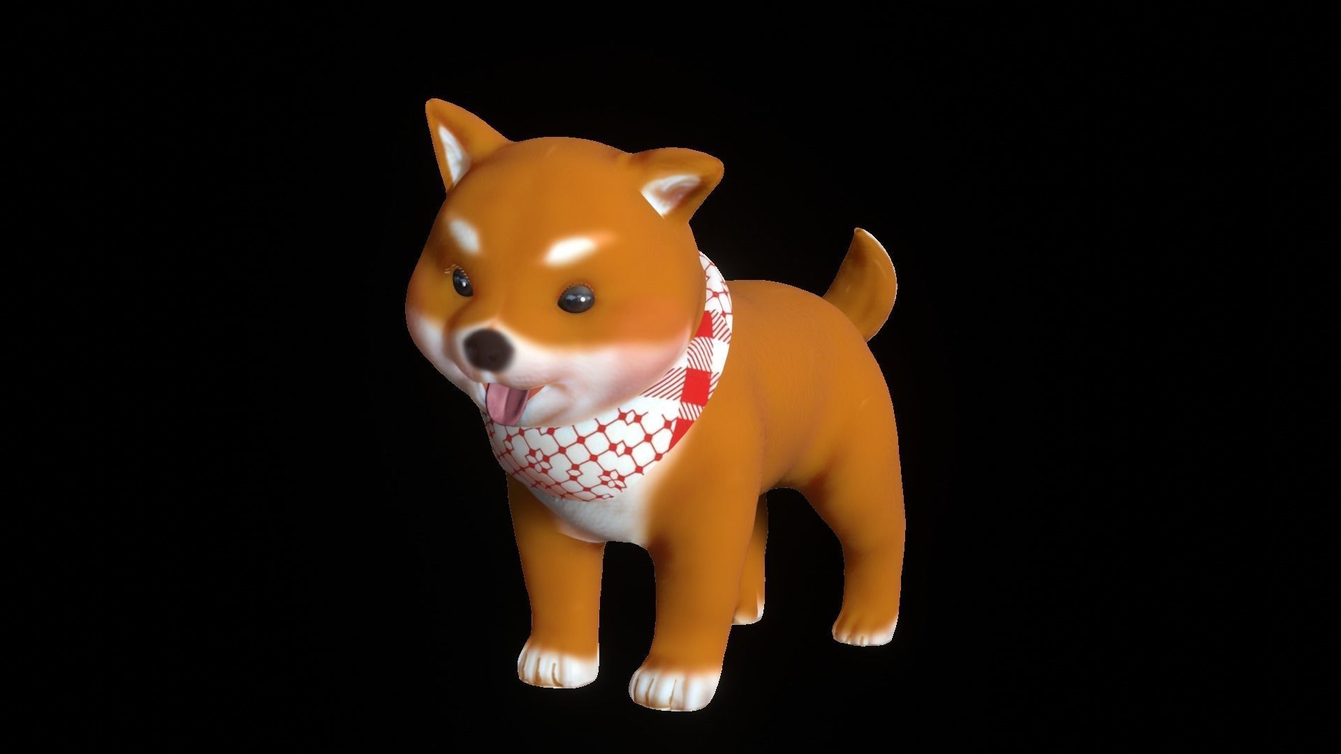 Shiba Dog Puppy Low-poly 3D model_6