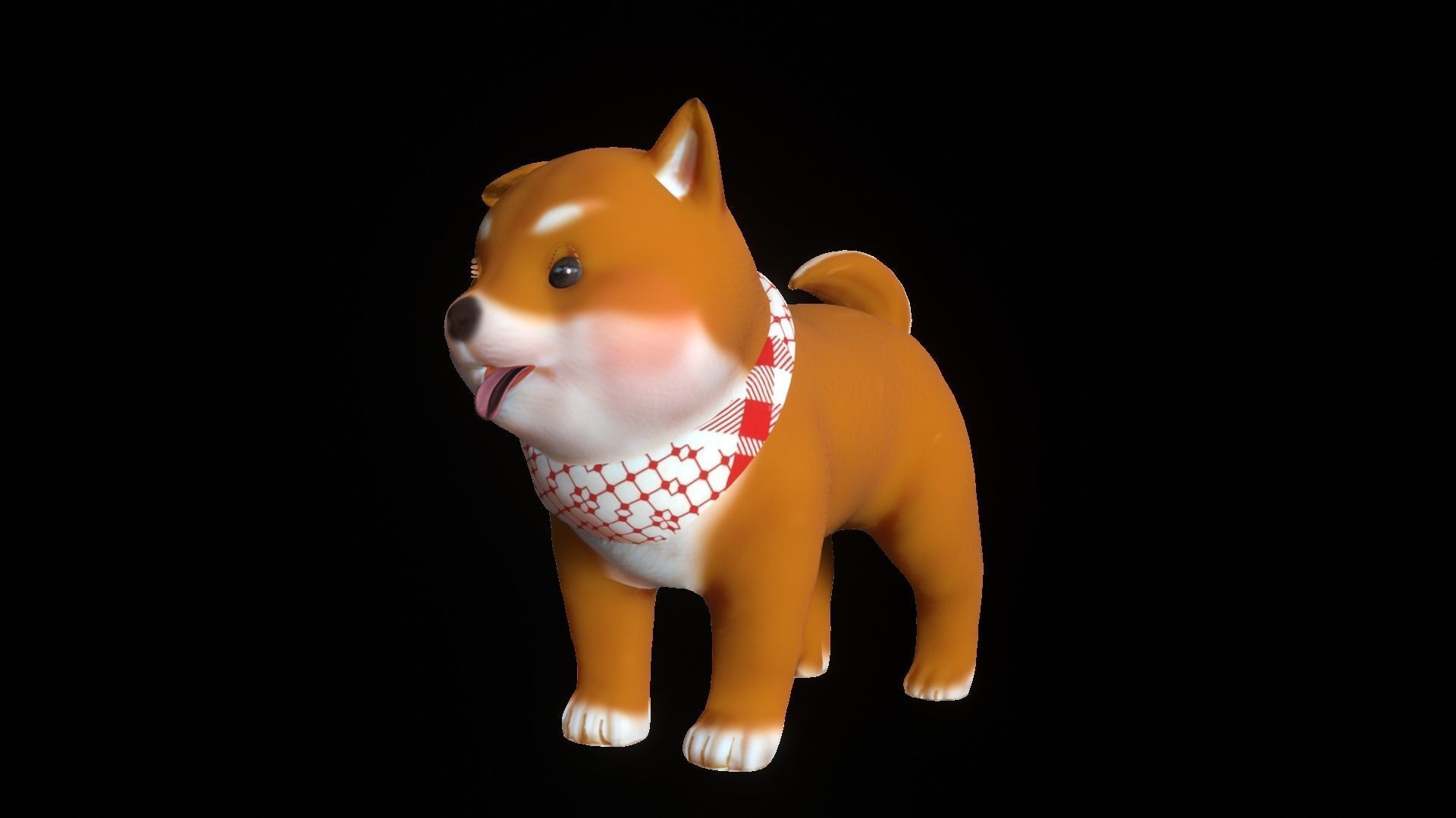Shiba Dog Puppy Low-poly 3D model_15