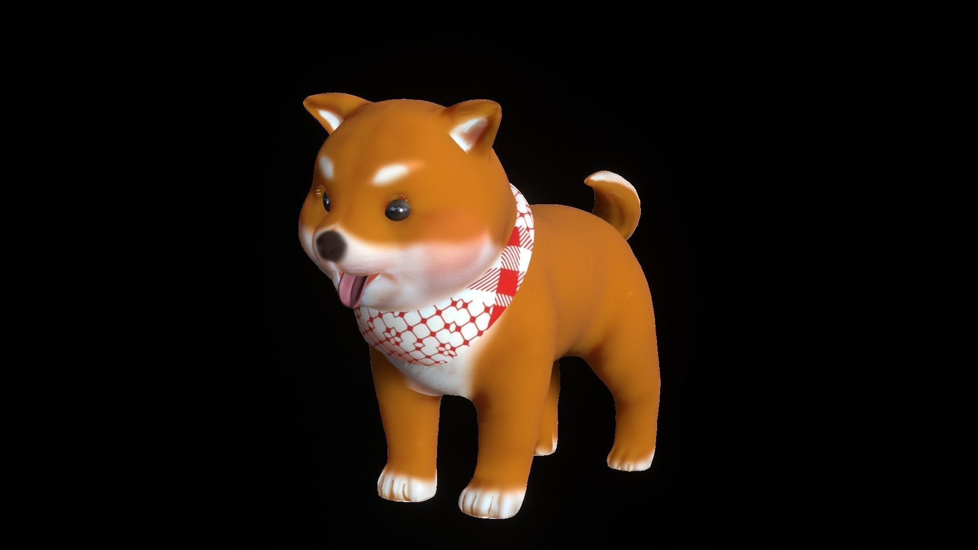Shiba Dog Puppy Low-poly 3D model_21
