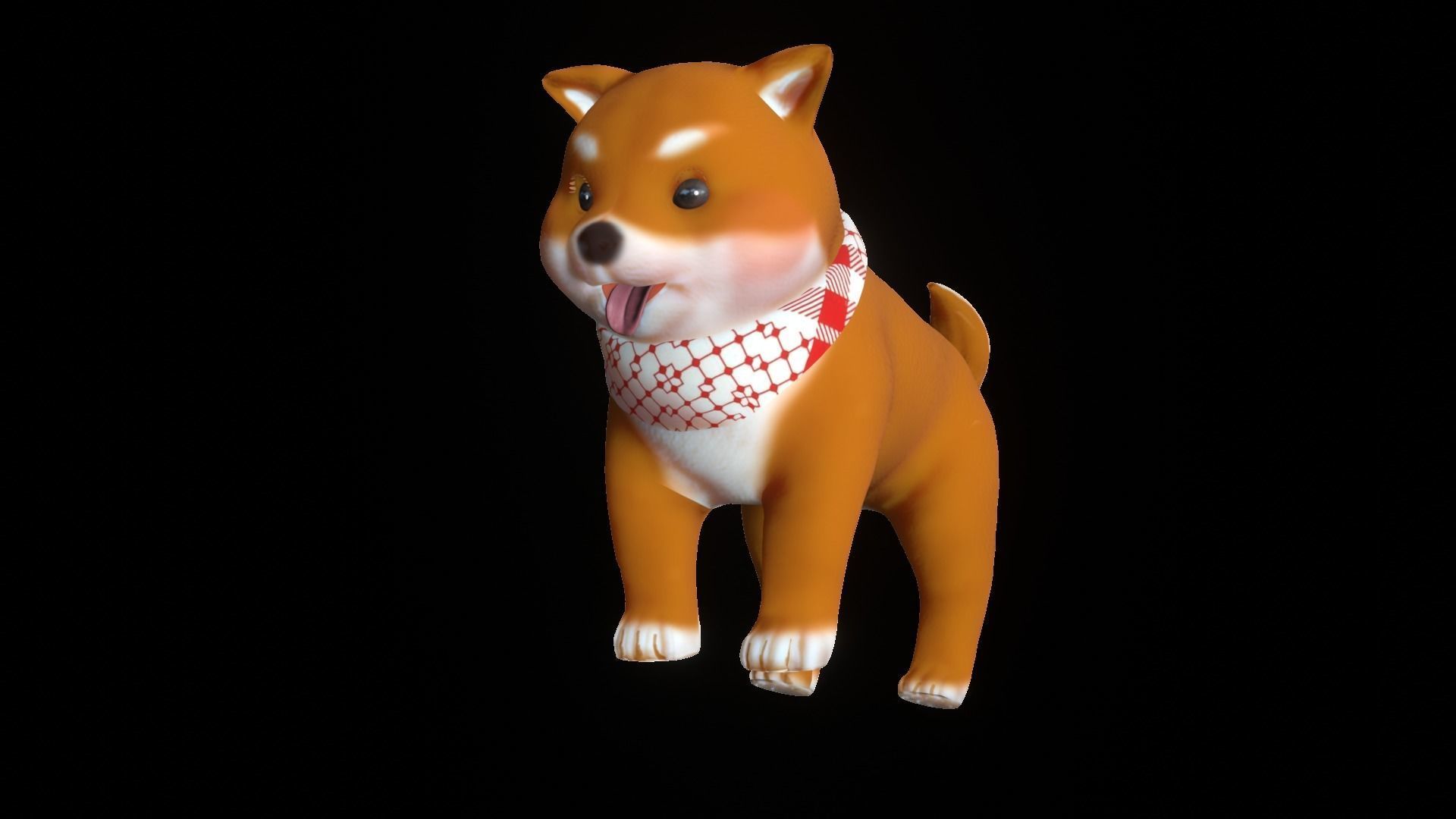 Shiba Dog Puppy Low-poly 3D model_22