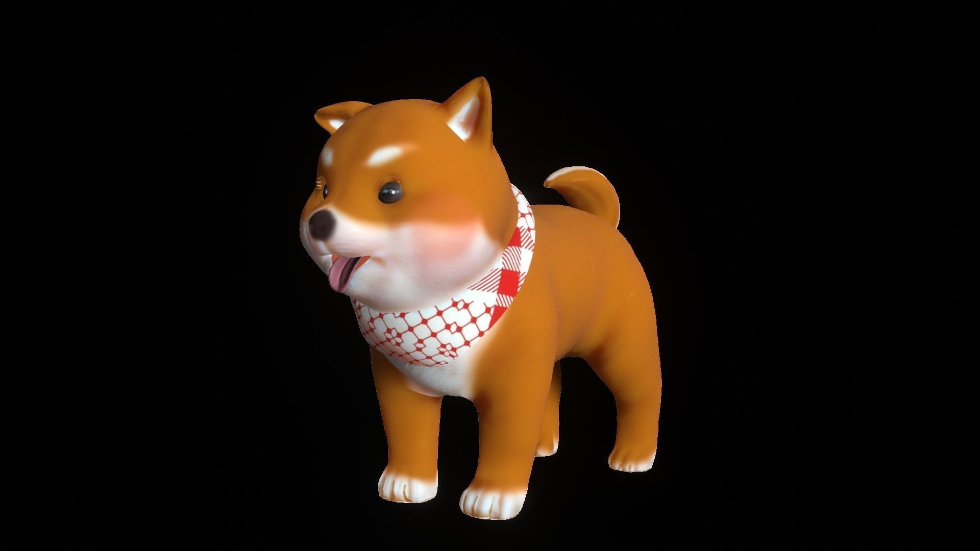 Shiba Dog Puppy Low-poly 3D model_12