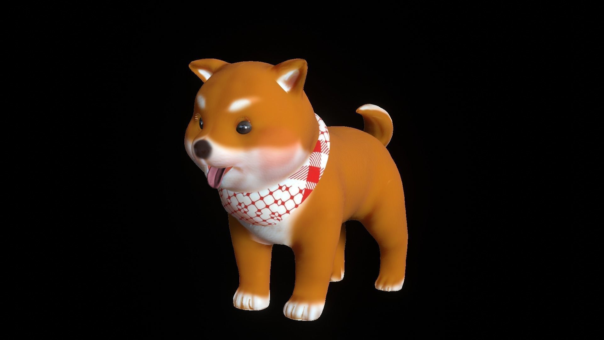 Shiba Dog Puppy Low-poly 3D model_20