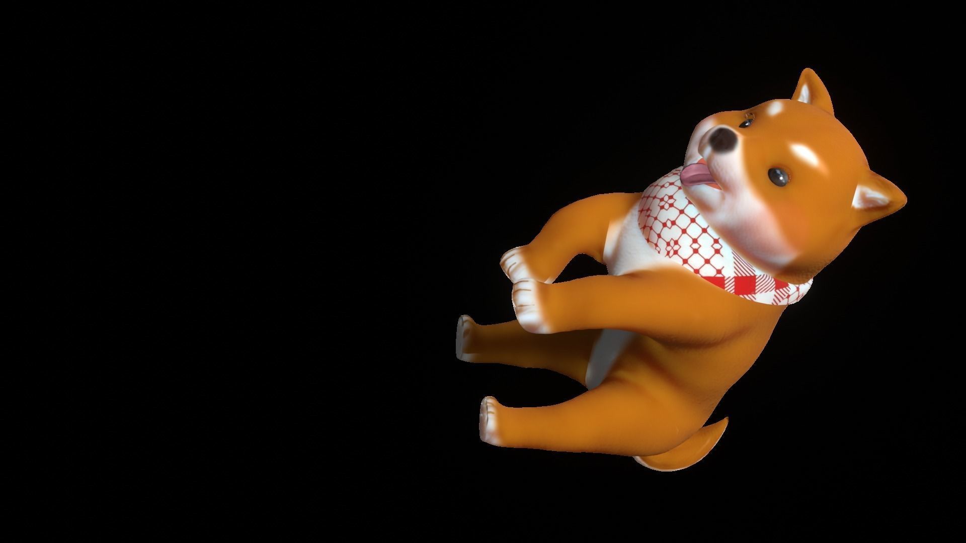 Shiba Dog Puppy Low-poly 3D model_41