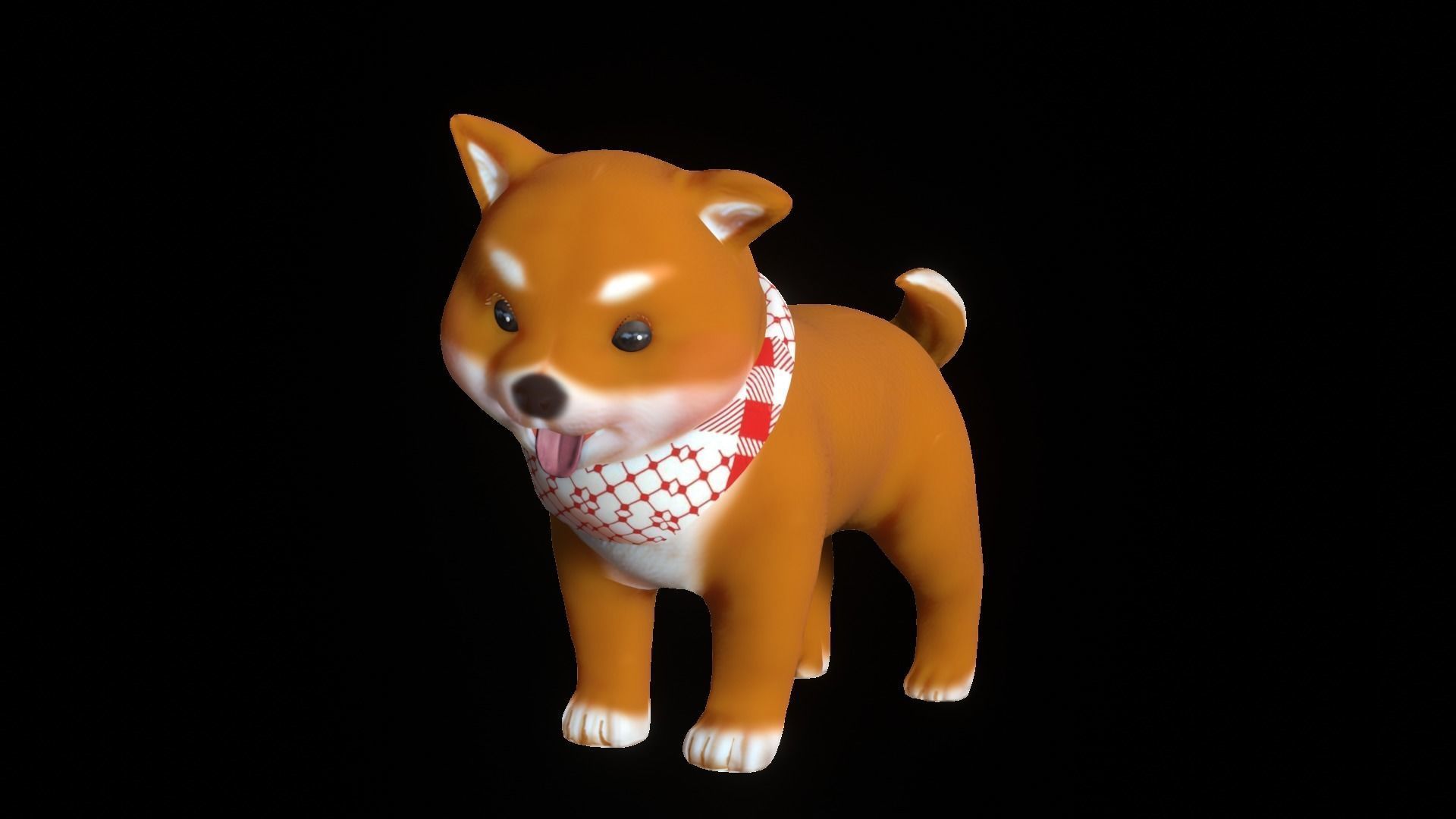 Shiba Dog Puppy Low-poly 3D model_9