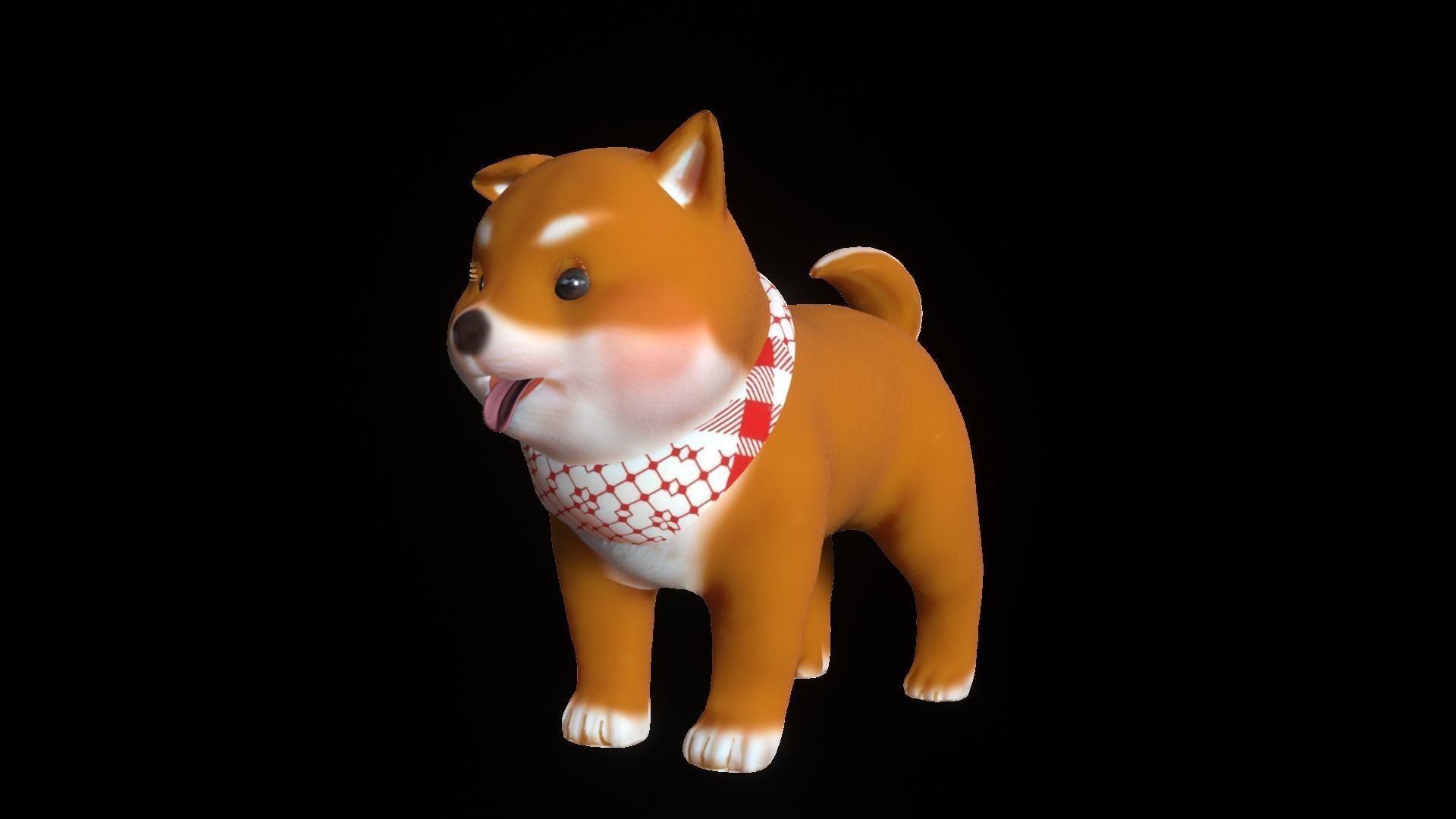 Shiba Dog Puppy Low-poly 3D model_17