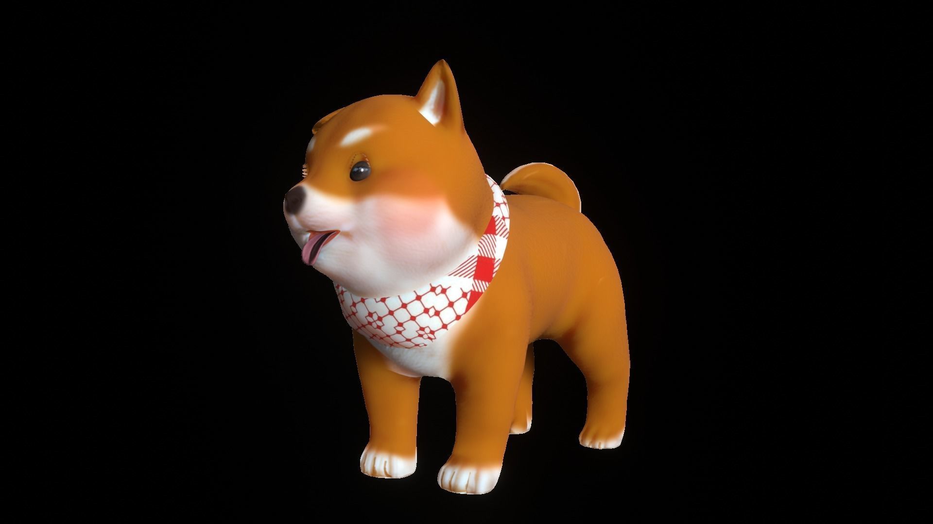 Shiba Dog Puppy Low-poly 3D model_14