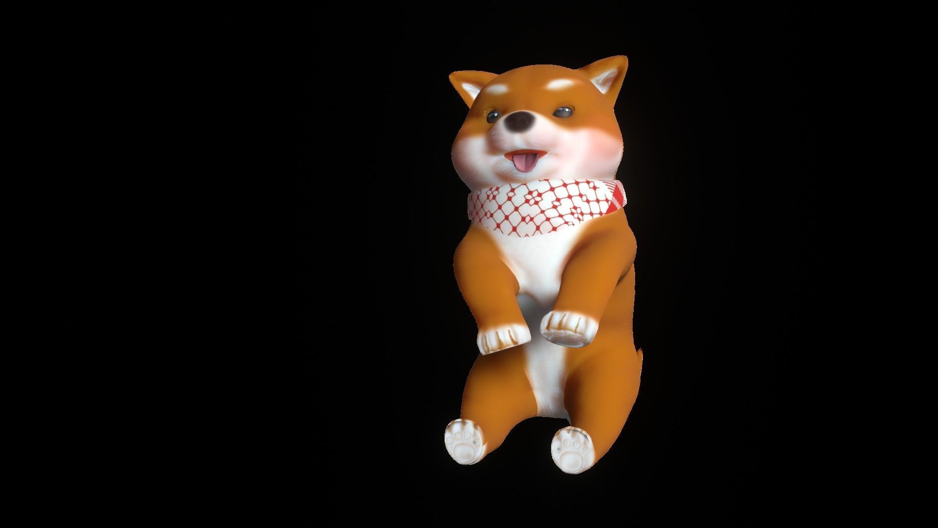 Shiba Dog Puppy Low-poly 3D model_35