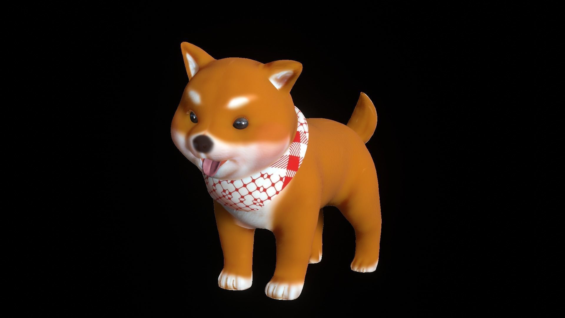 Shiba Dog Puppy Low-poly 3D model_5