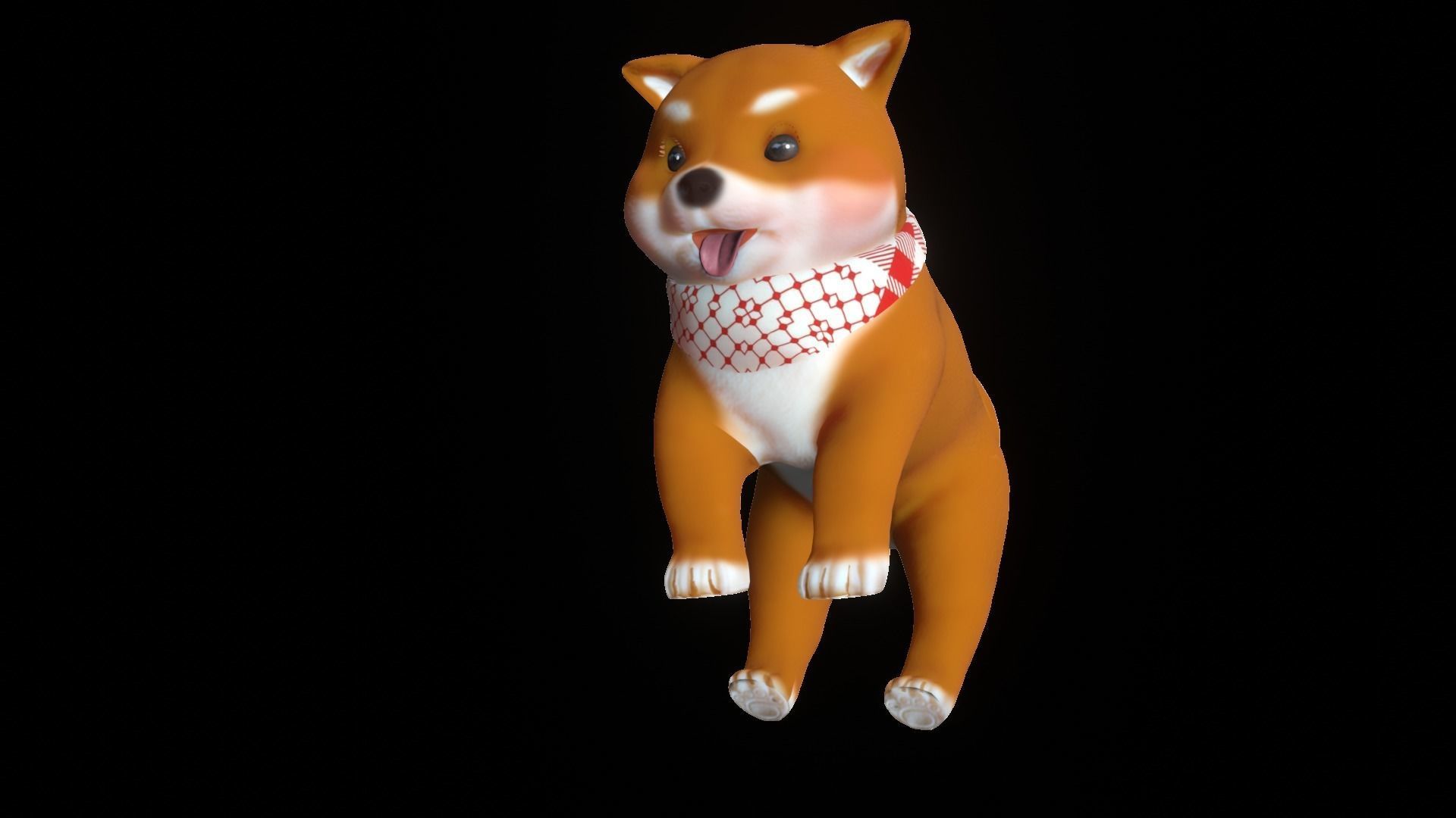 Shiba Dog Puppy Low-poly 3D model_24