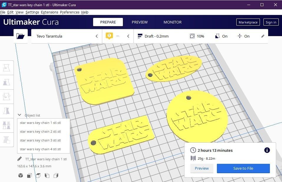 Star wars key chain 3D print model_12