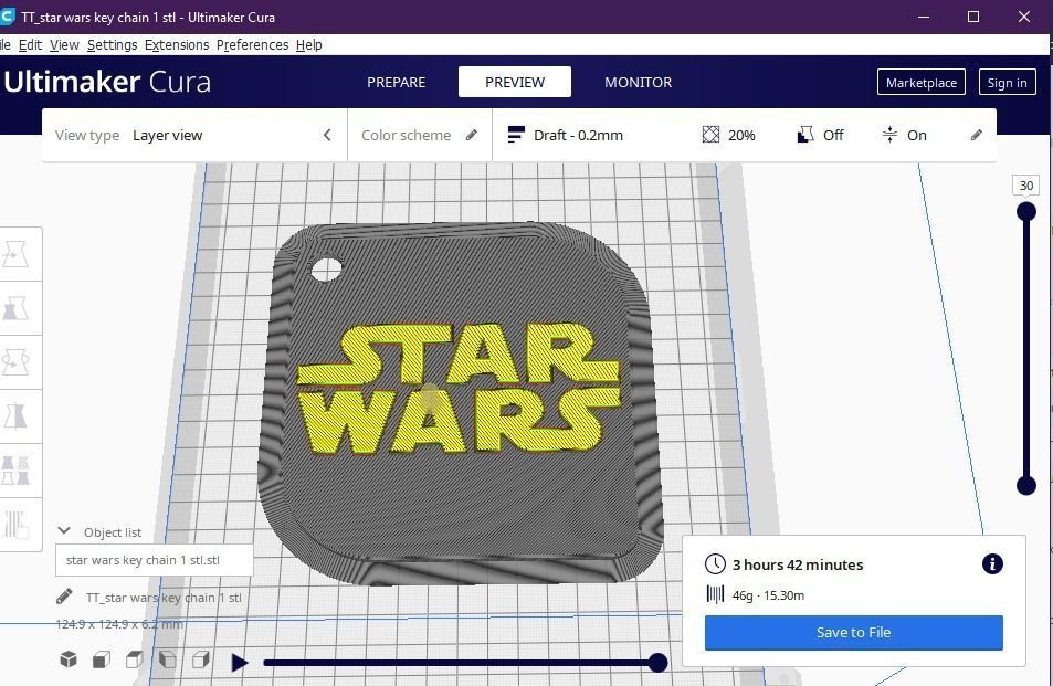 Star wars key chain 3D print model_17