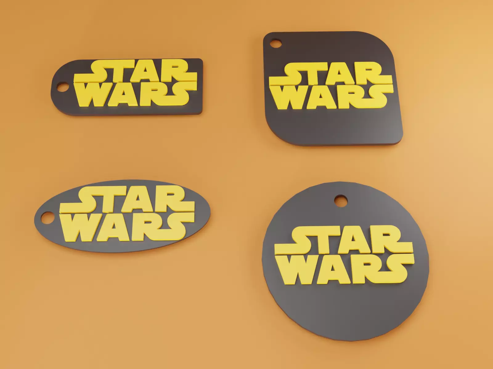 Star wars key chain 3D print model_0