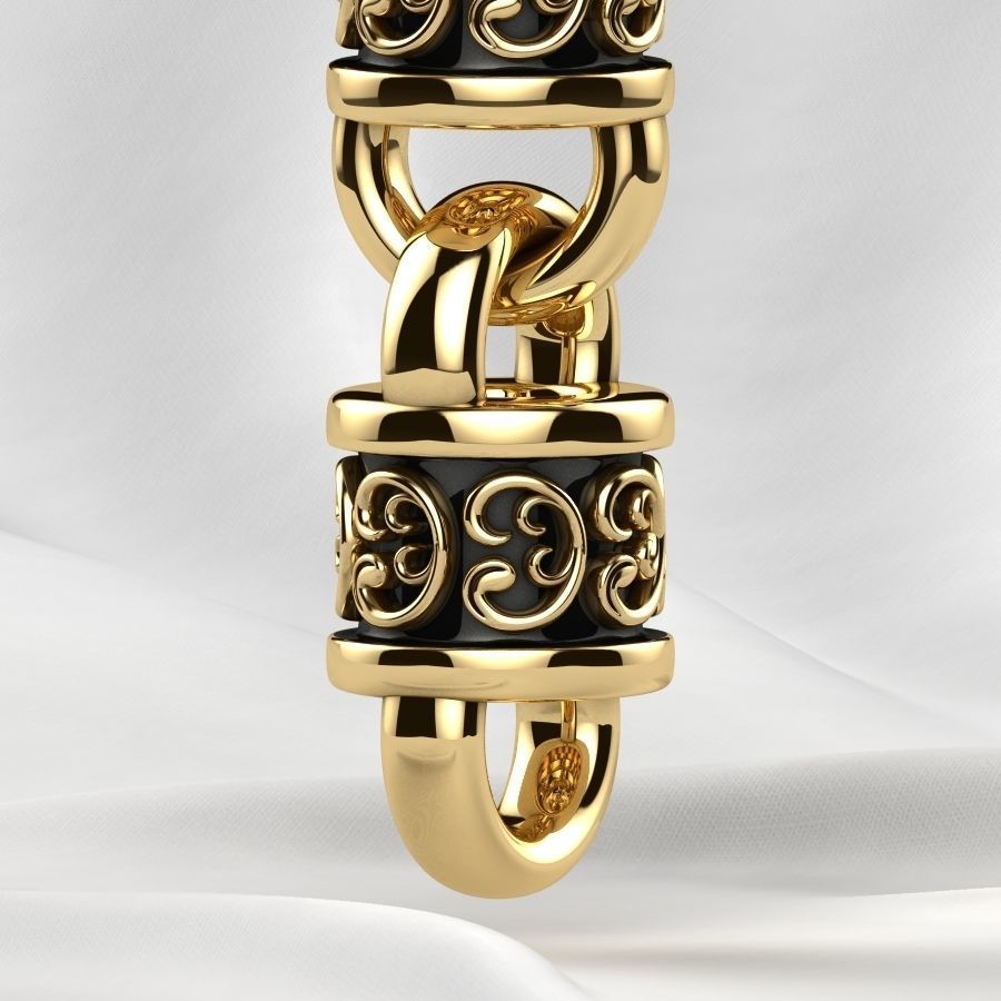 Rhodium Plating Gold Chain Bracelet 3D print model_15