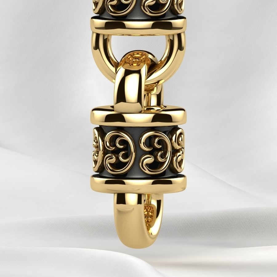 Rhodium Plating Gold Chain Bracelet 3D print model_16