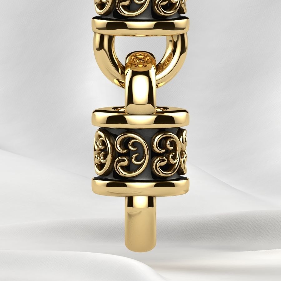 Rhodium Plating Gold Chain Bracelet 3D print model_17