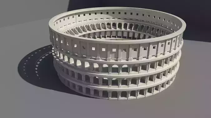 Coliseum high-poly leaning tower of pisa