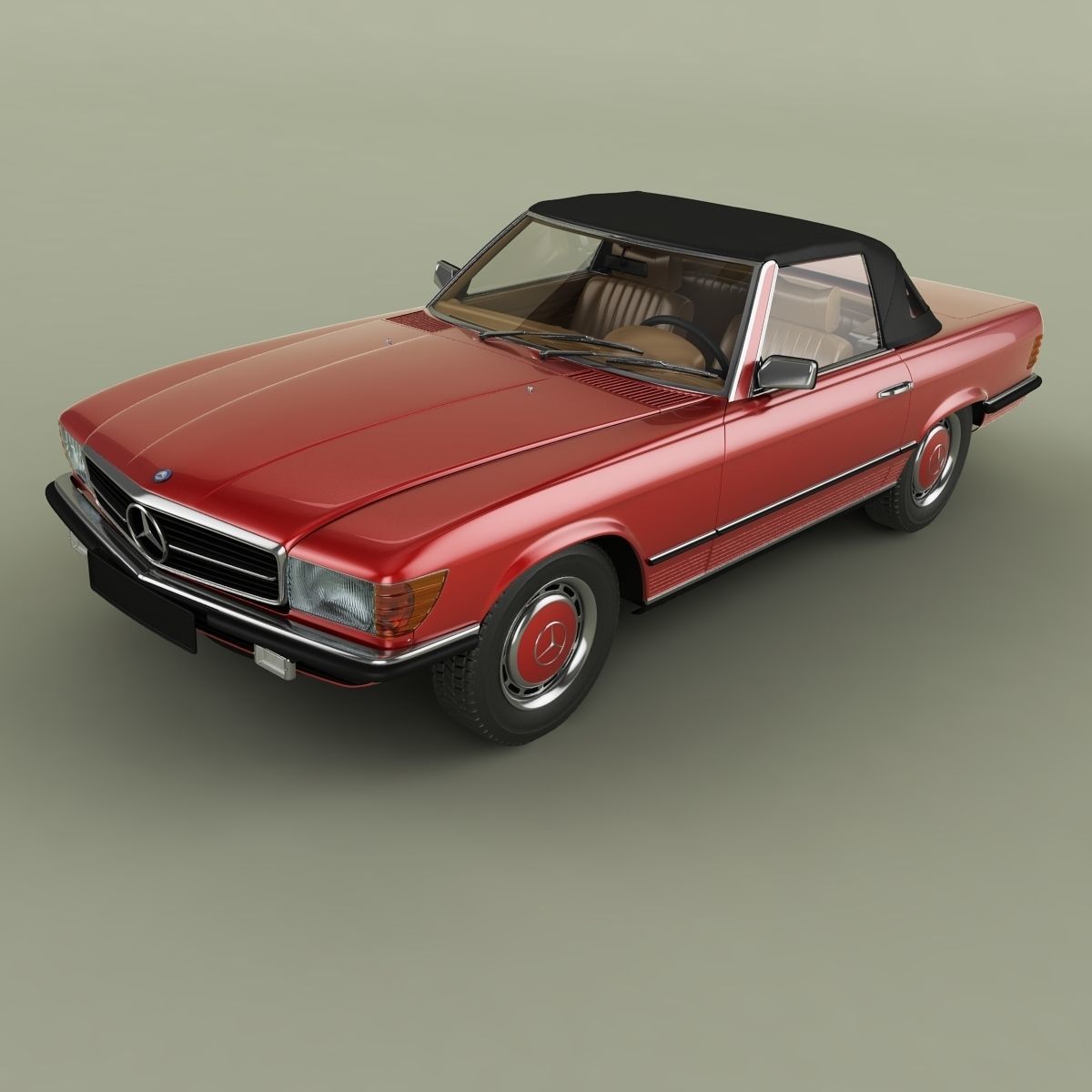 Mercedes-Benz R107 350SL 3D model_5
