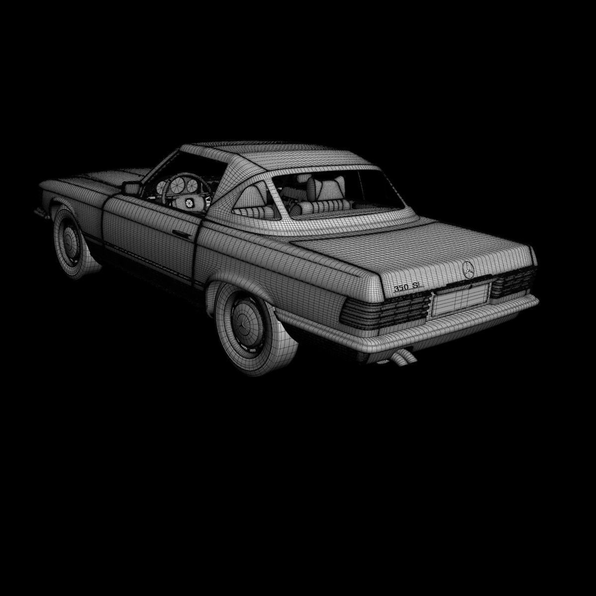 Mercedes-Benz R107 350SL 3D model_19
