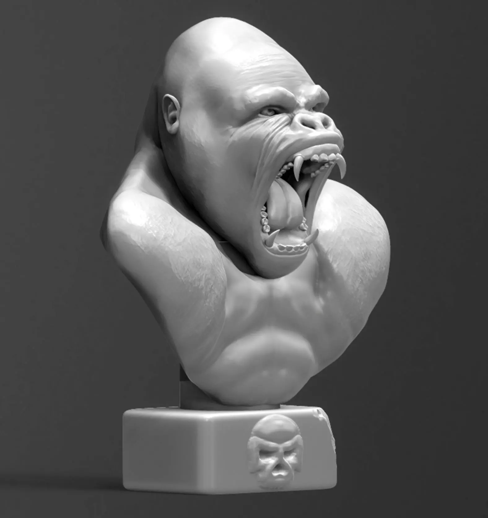 Gorilla Head Statue 2 3D print model