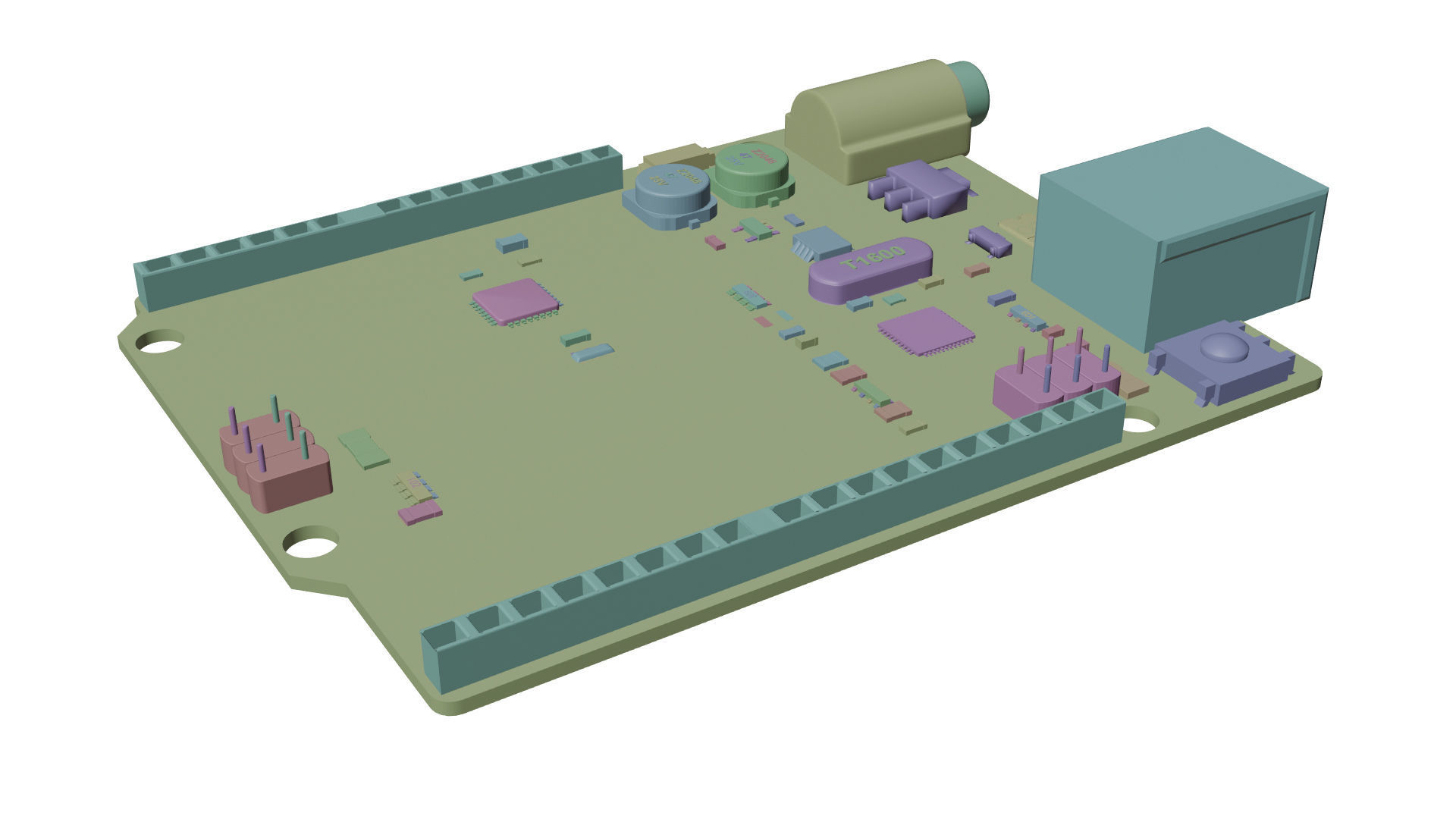 Arduino Uno Low-poly 3D model_12