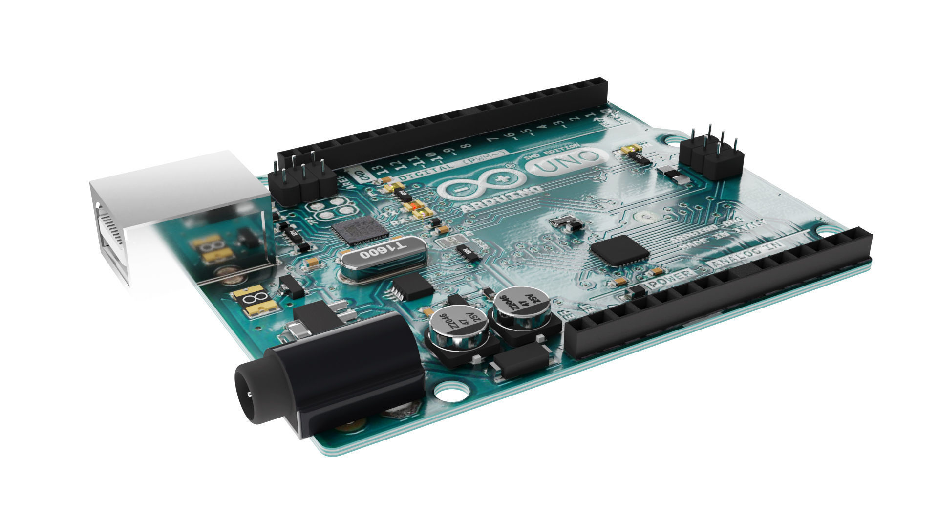 Arduino Uno Low-poly 3D model_3