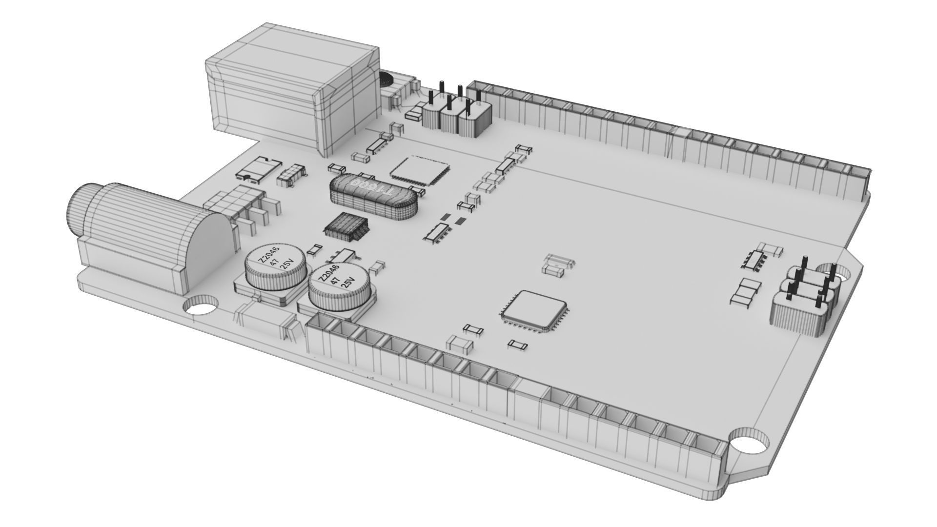 Arduino Uno Low-poly 3D model_18