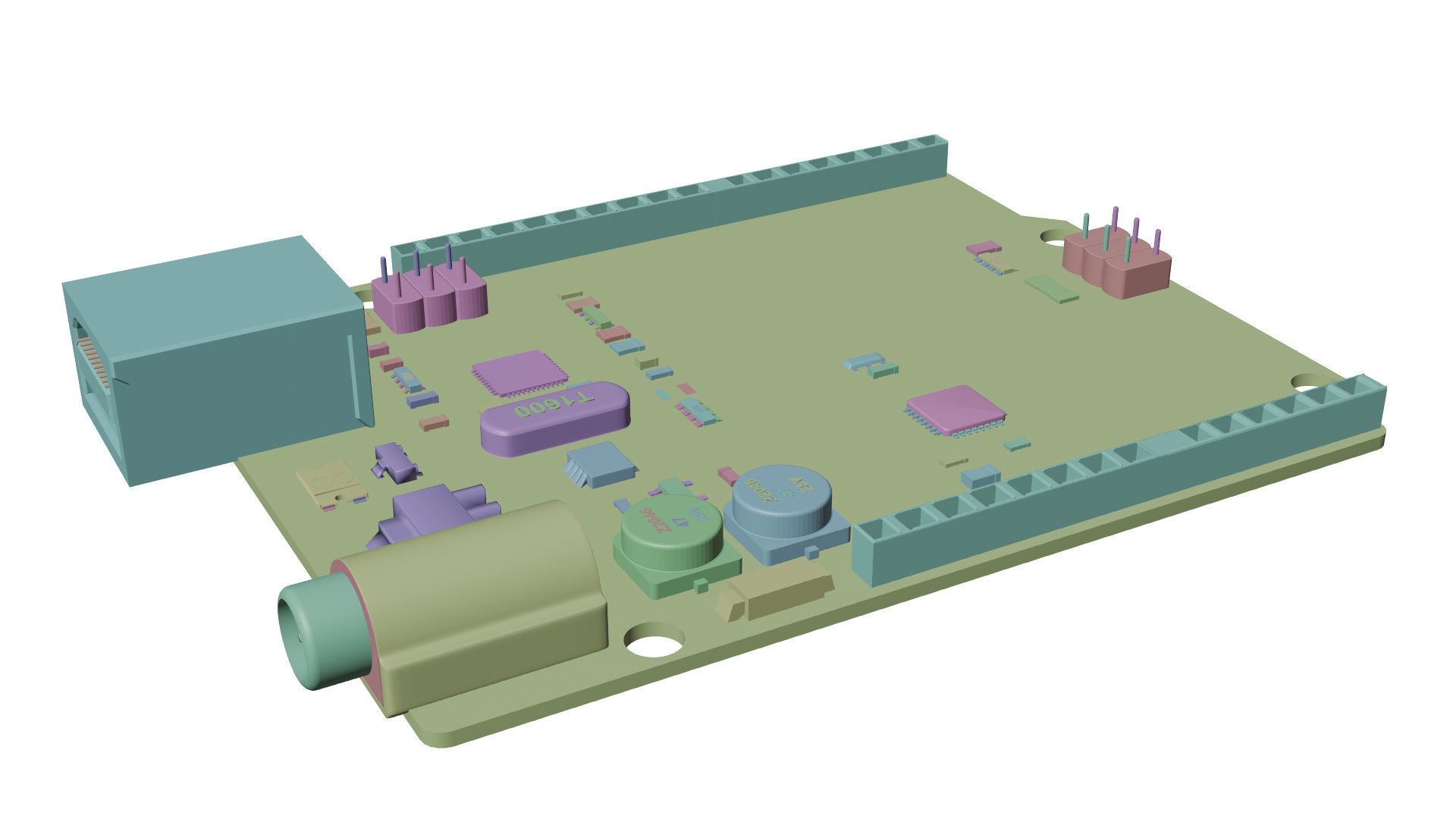 Arduino Uno Low-poly 3D model_15