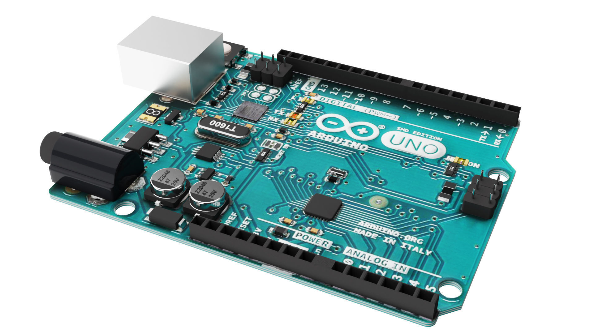 Arduino Uno Low-poly 3D model_8