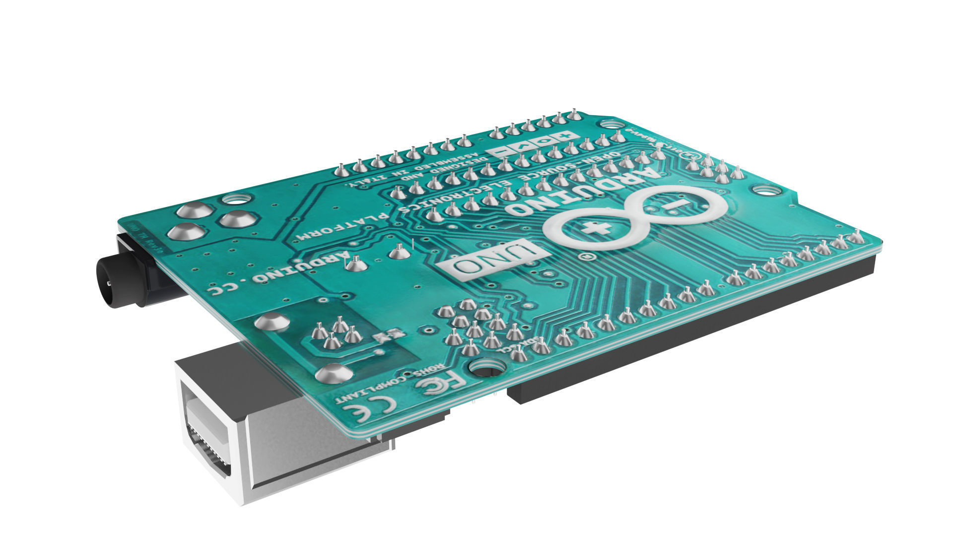 Arduino Uno Low-poly 3D model_9
