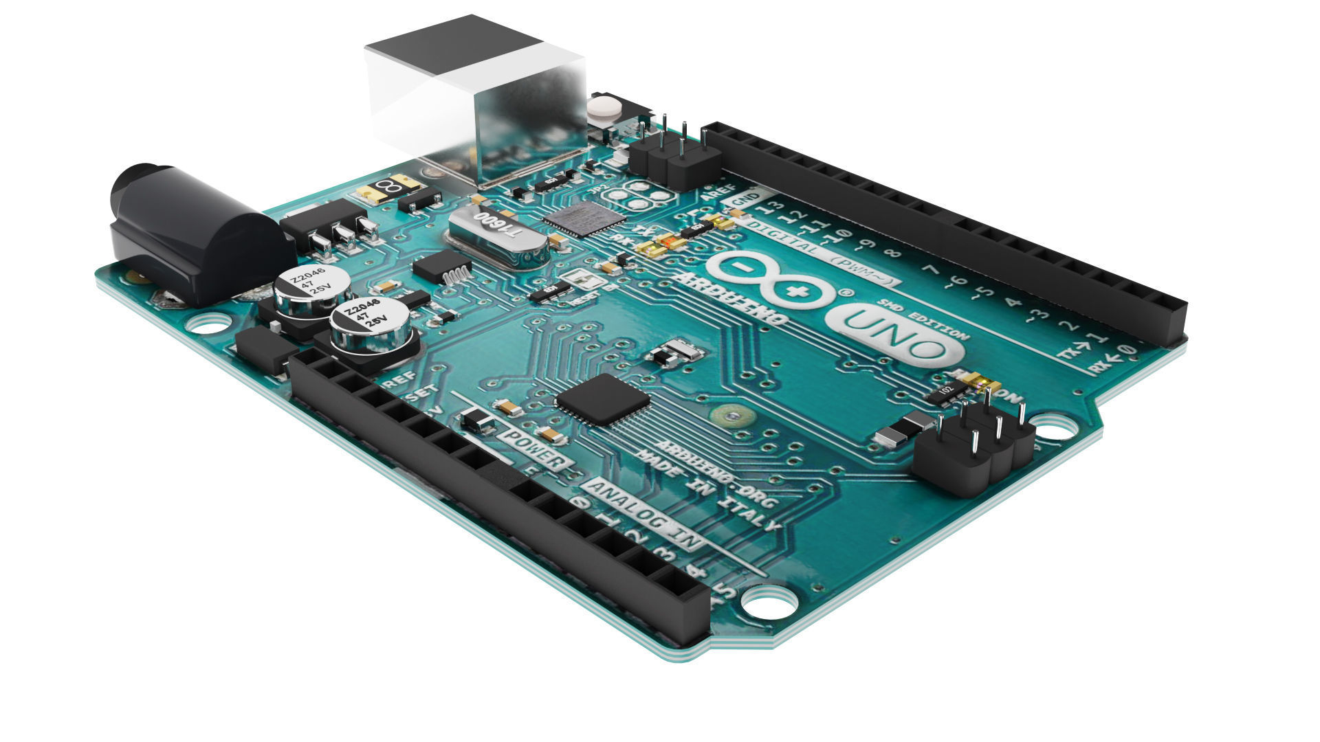 Arduino Uno Low-poly 3D model_2