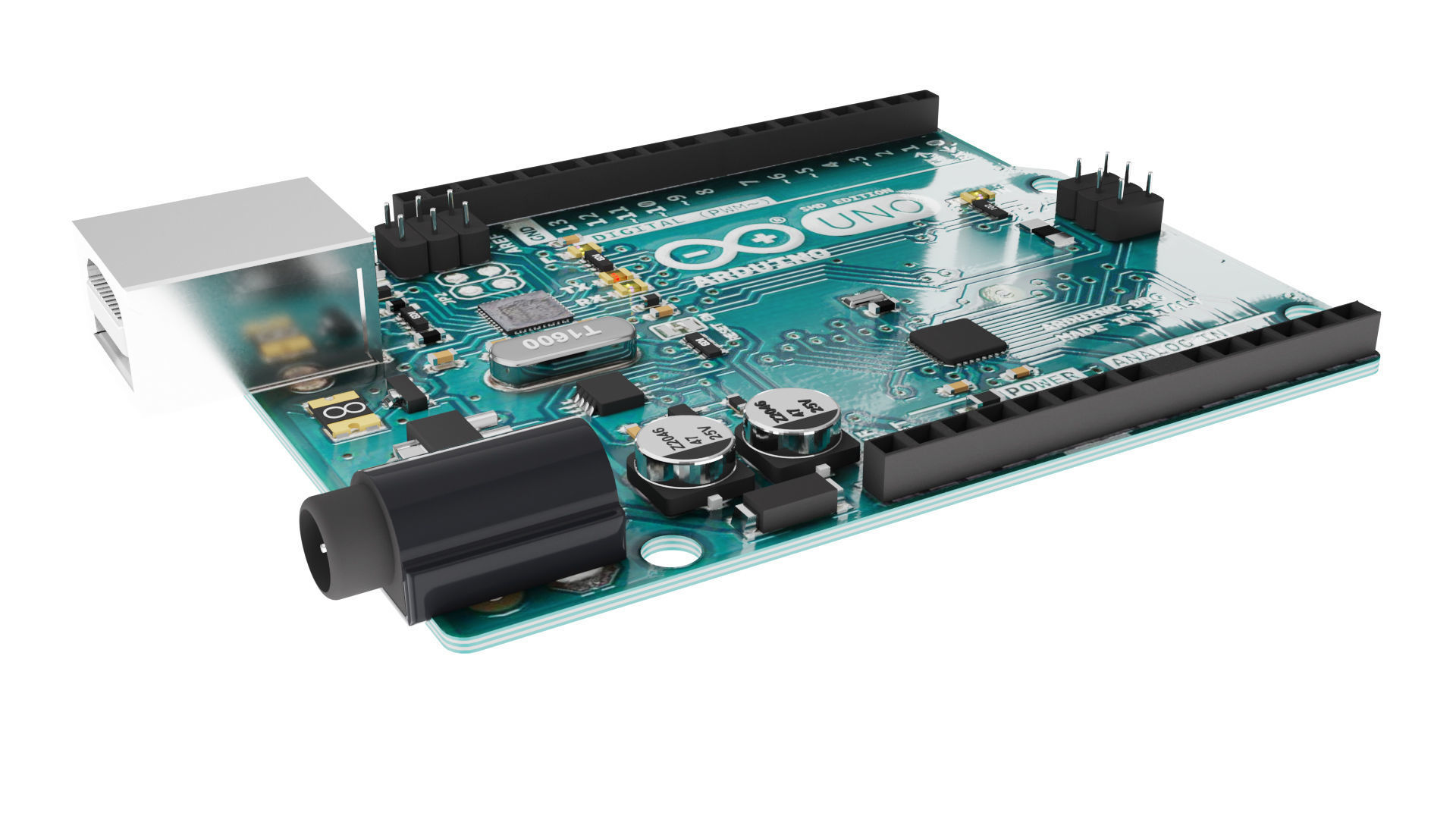 Arduino Uno Low-poly 3D model_5