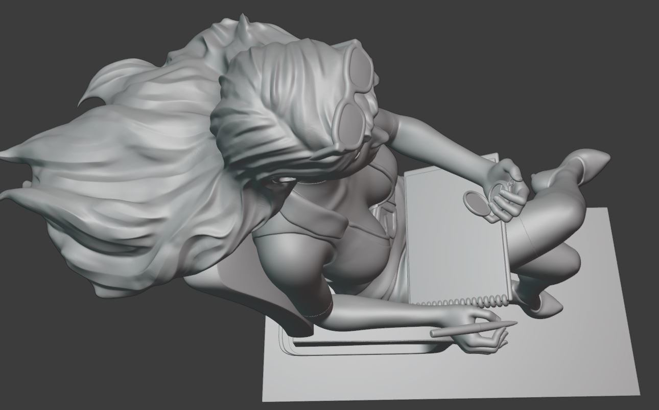 Secretary woman on chair 3D print model_5