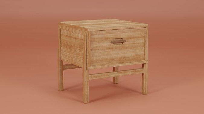 Asta Bedside Table 45x43x48 Low-poly 3D model