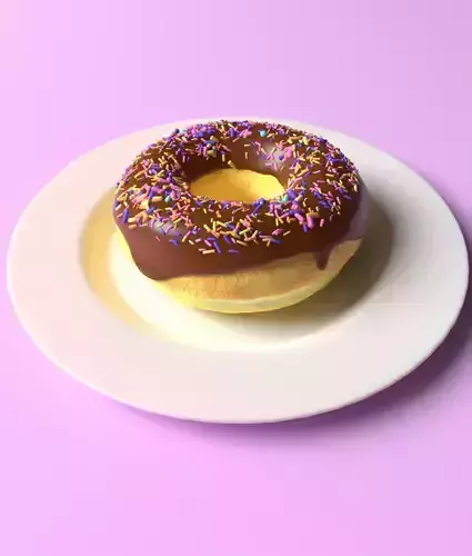 Delicious chocolate donut with sprinkles  3D model