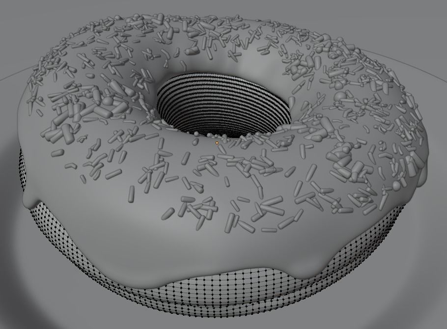 Delicious chocolate donut with sprinkles  3D model_2