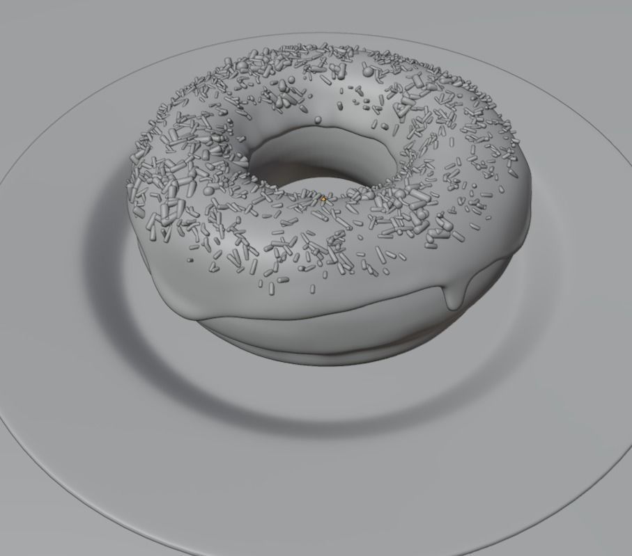 Delicious chocolate donut with sprinkles  3D model_4