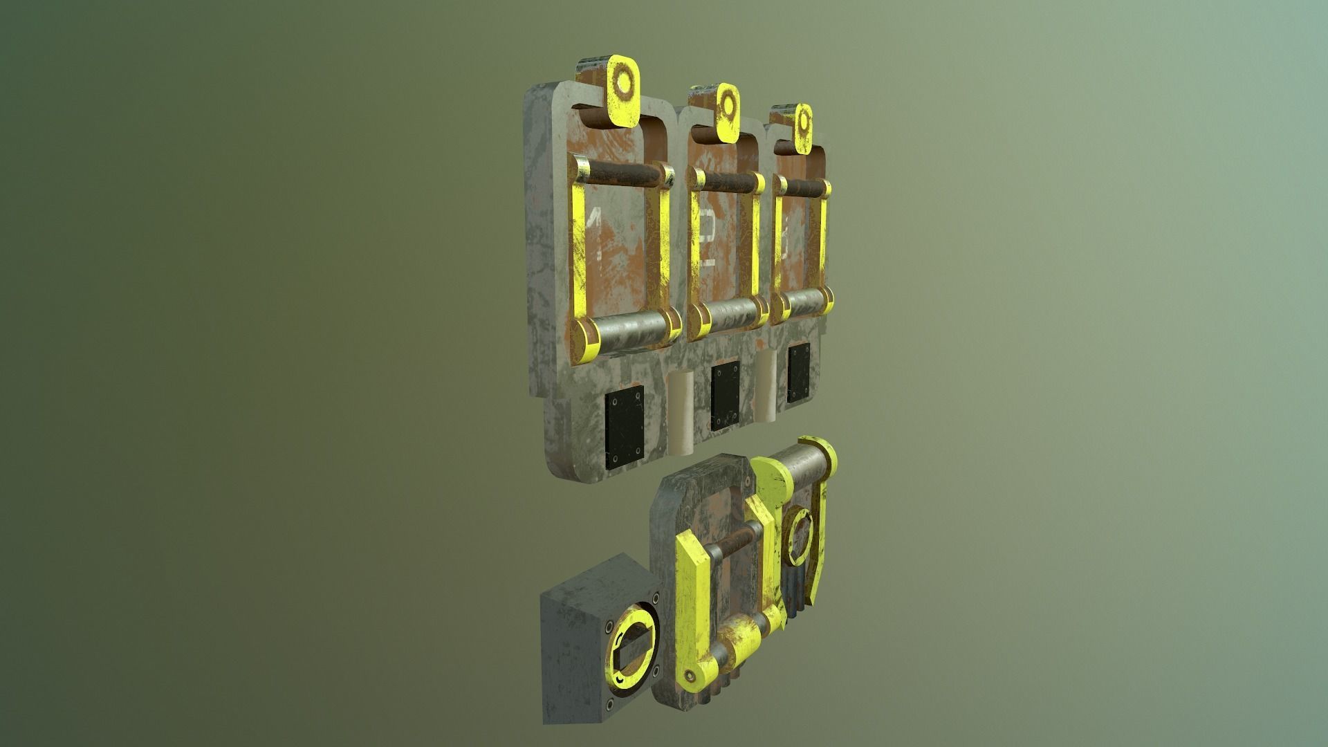 4 electric switches Free low-poly 3D model_2