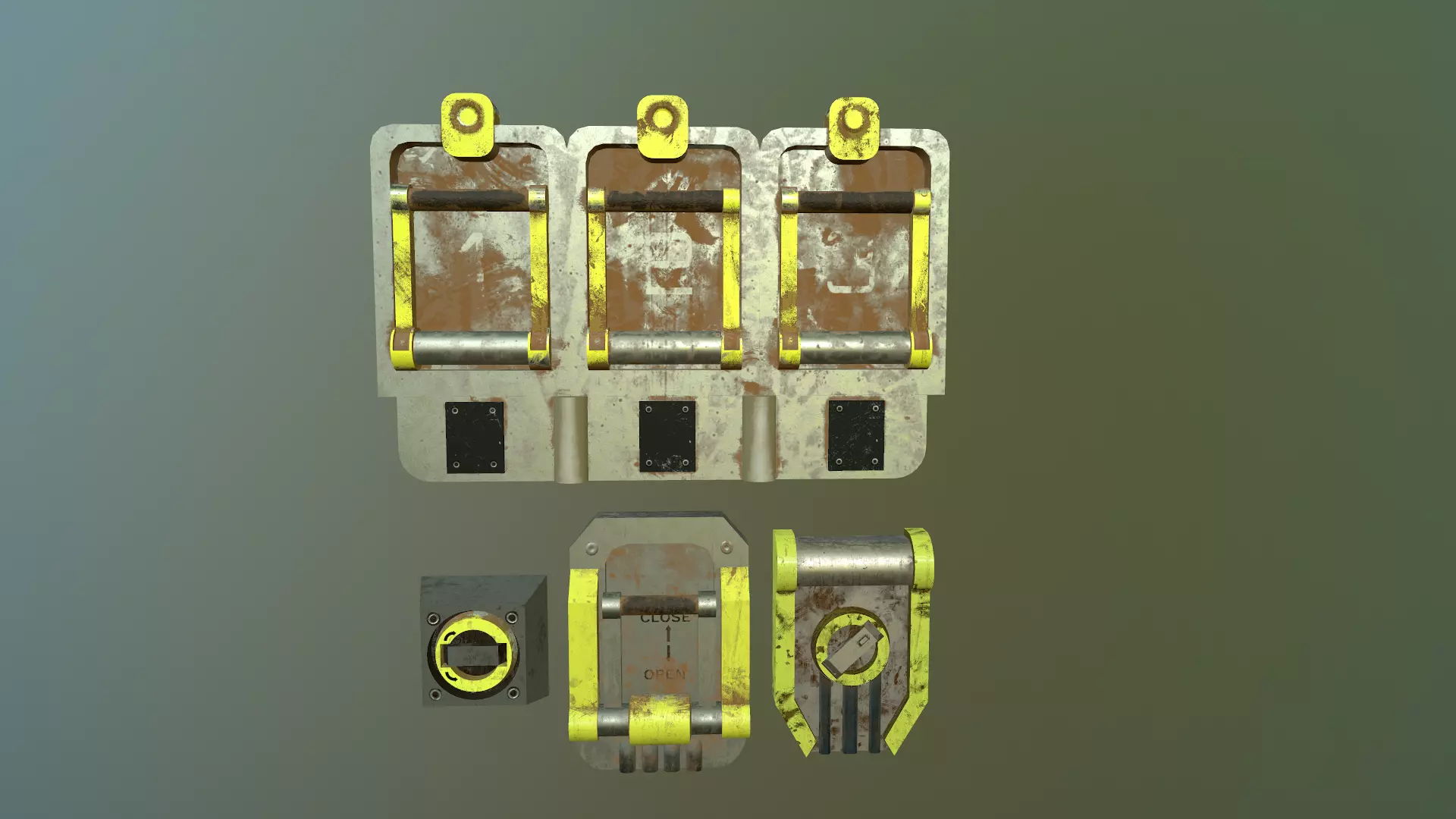 4 electric switches Free low-poly 3D model_0