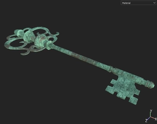 Brass key Free low-poly 3D model