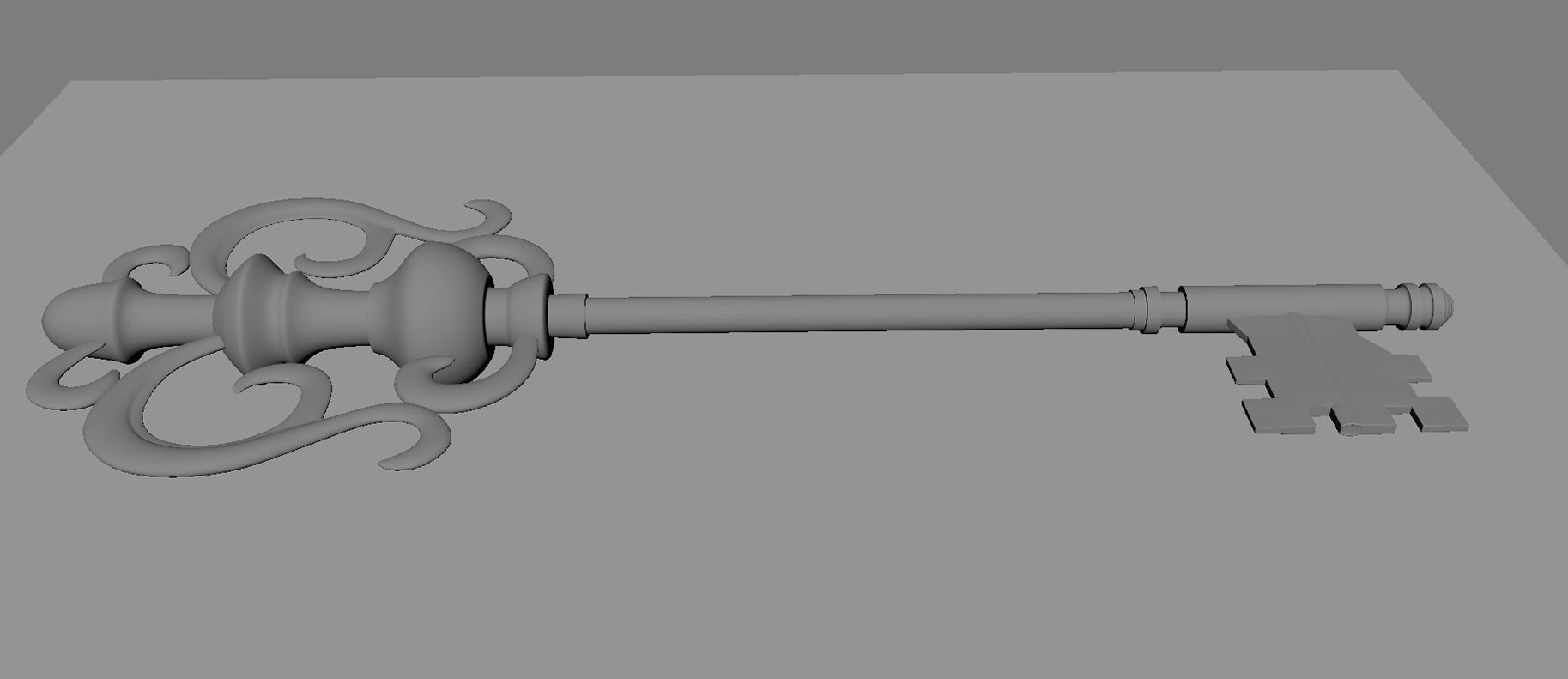 Brass key Free low-poly 3D model_3