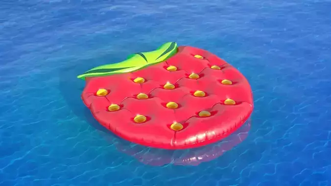 Inflatable strawberry swimming pool float 3D model