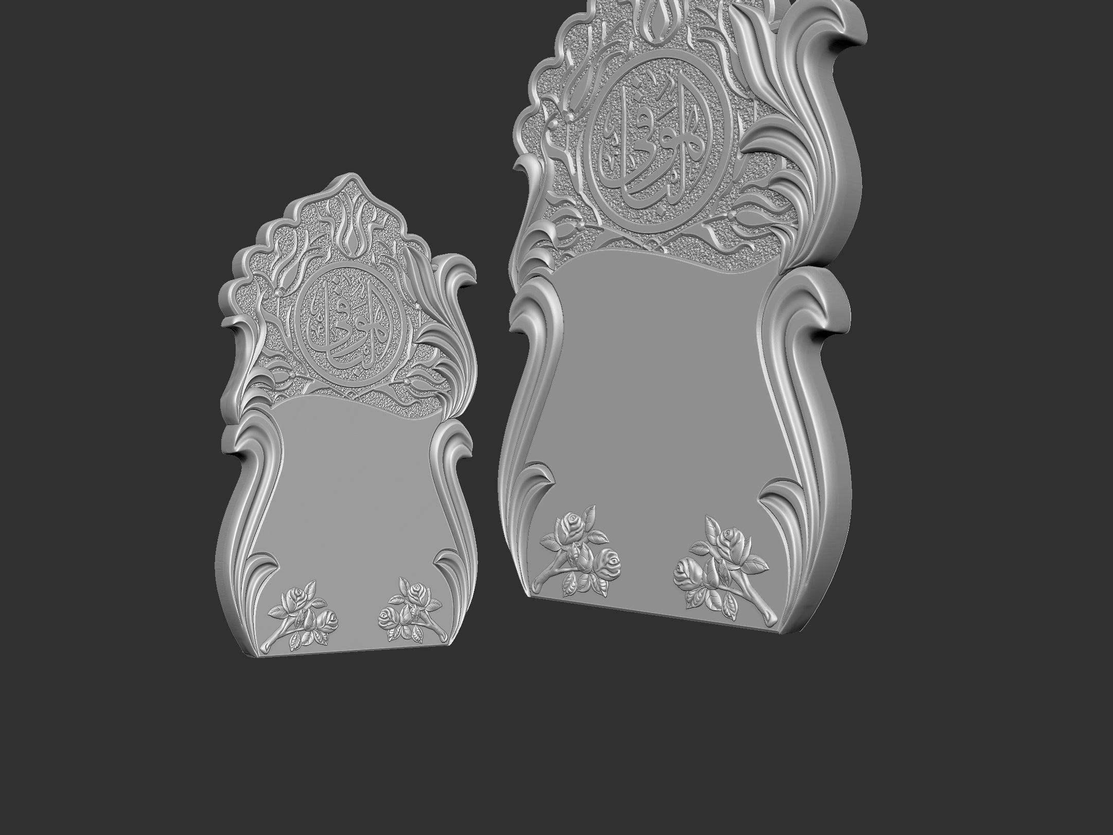 Islamic Memorial Tombstone for cnc Carving 3D print model_2