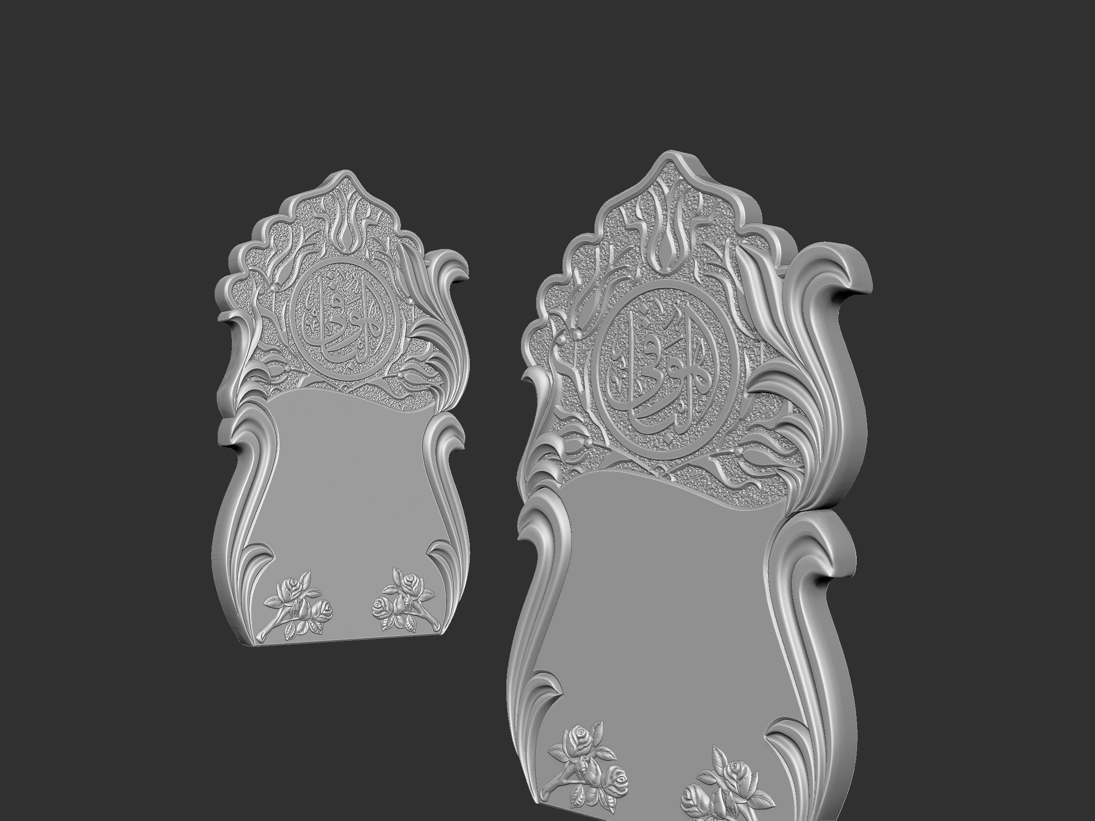 Islamic Memorial Tombstone for cnc Carving 3D print model_1