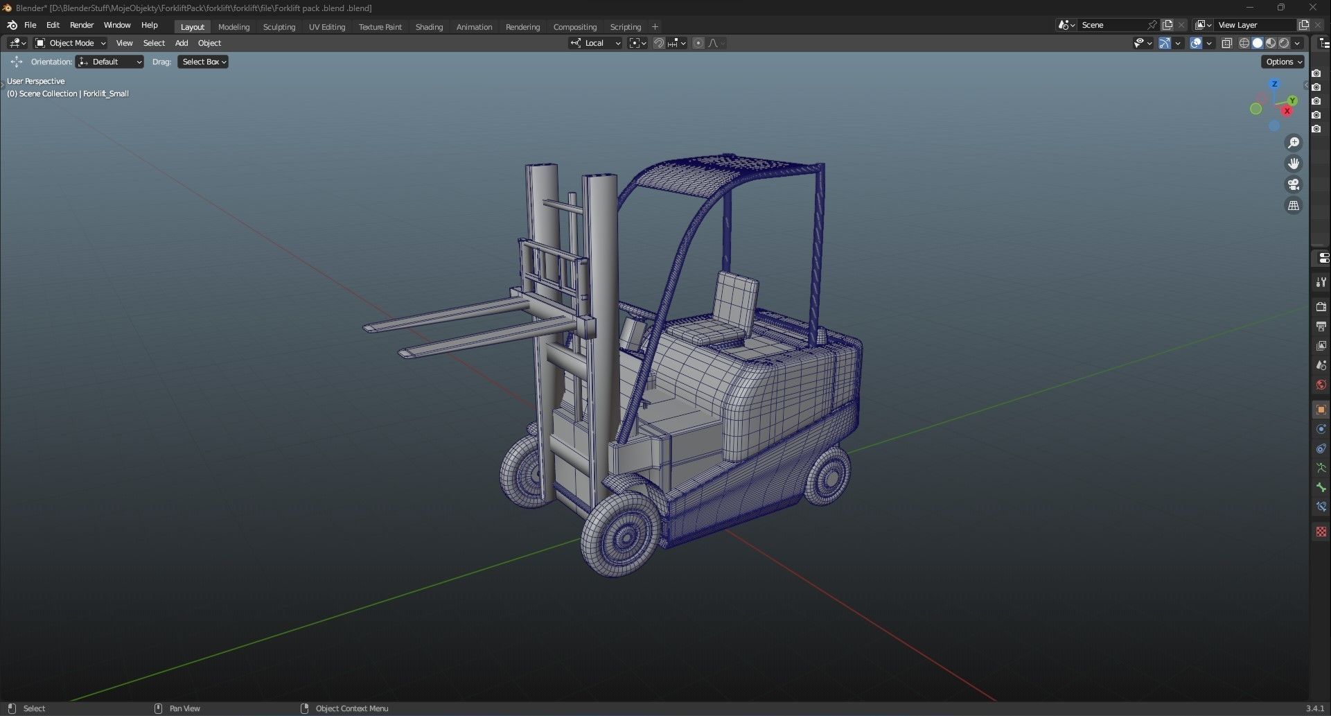 Forklift Pack with textures and Rig 3D model_25