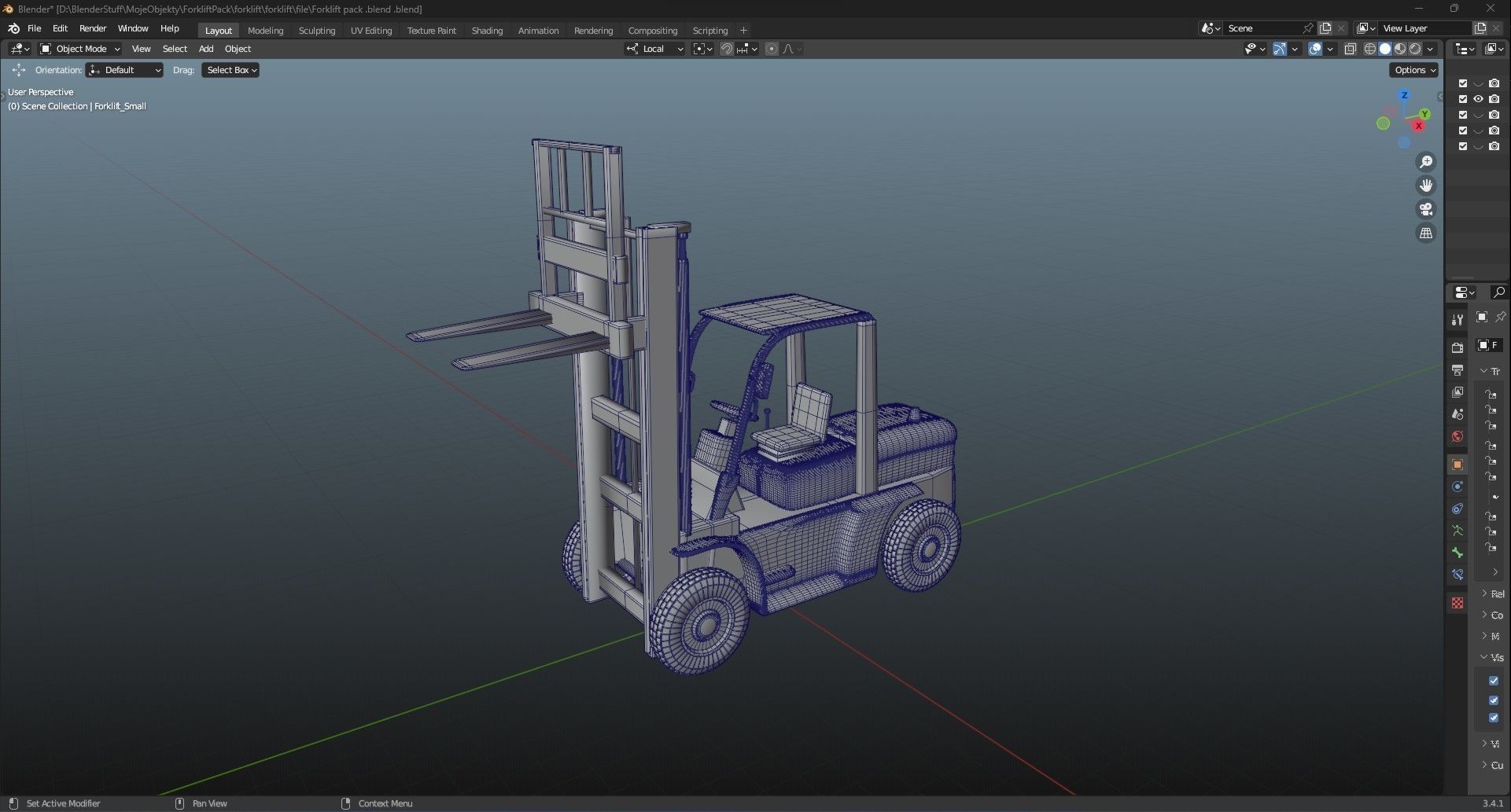 Forklift Pack with textures and Rig 3D model_27
