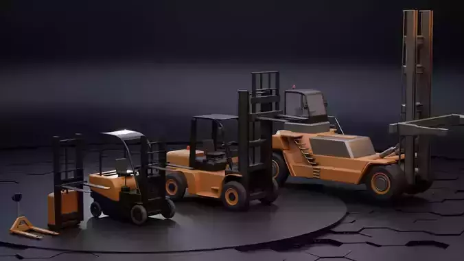 Forklift Pack with textures and Rig 3D model